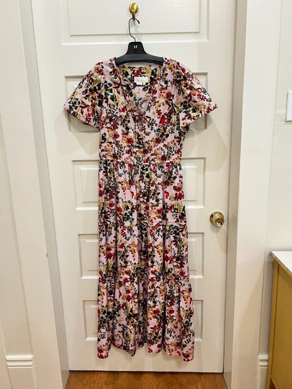 Anthropologie Somerset Maxi Dress Size M Smocked Tiered Dress Like New - Picture 3 of 7